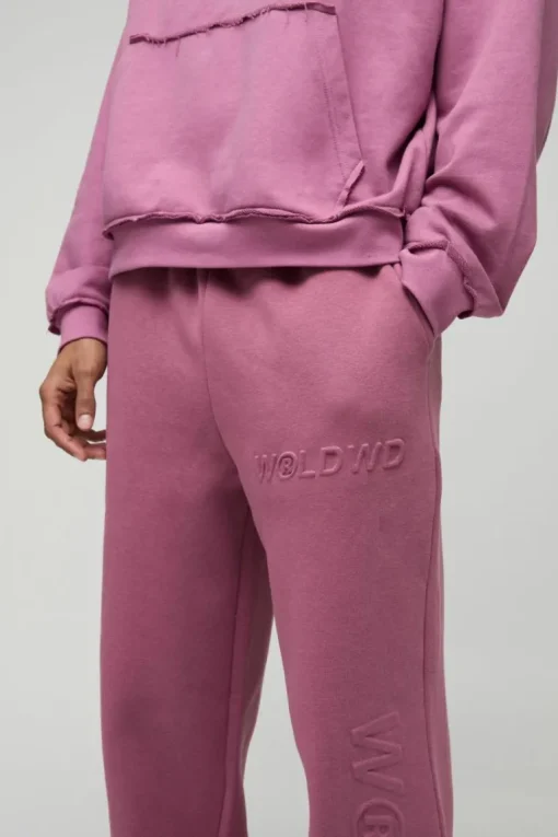 Embossed Worldwide Wide Leg Jogger