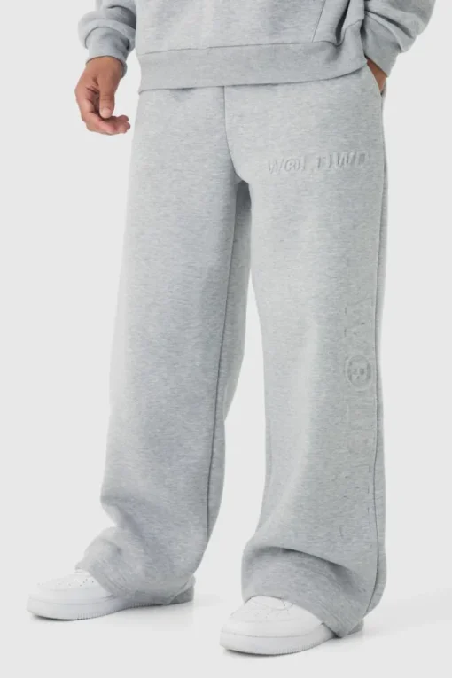Embossed Worldwide Wide Leg Jogger