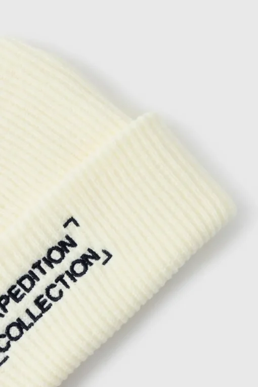 Expedition Collection Embroidered Beanie In White