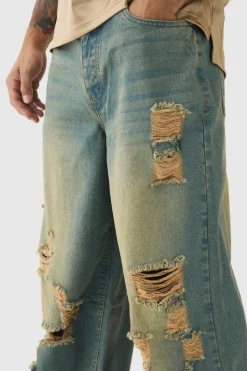 Extreme Baggy Rigid All Over Ripped Jeans