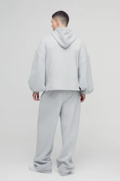 Extreme Oversized Boxy Zip Through Hoodie & Wide Leg Tracksuit