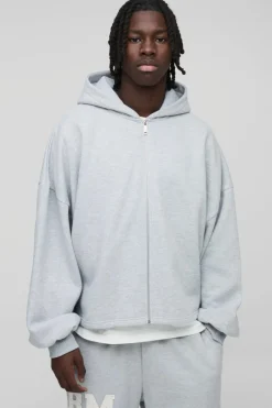 Extreme Oversized Boxy Zip Through Hoodie
