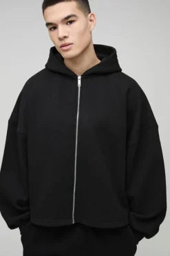 Extreme Oversized Boxy Zip Through Hoodie