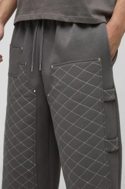 Extreme Wide Leg Carpenter Stitching Detail Joggers
