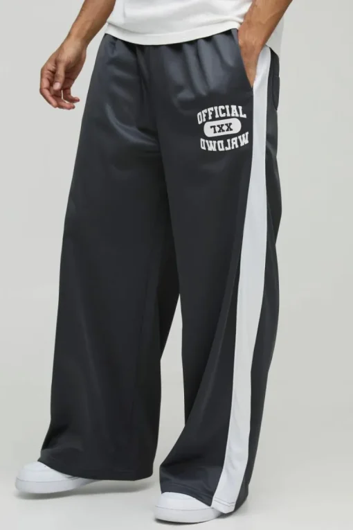 Extreme Wide Leg Graphic Tricot Joggers