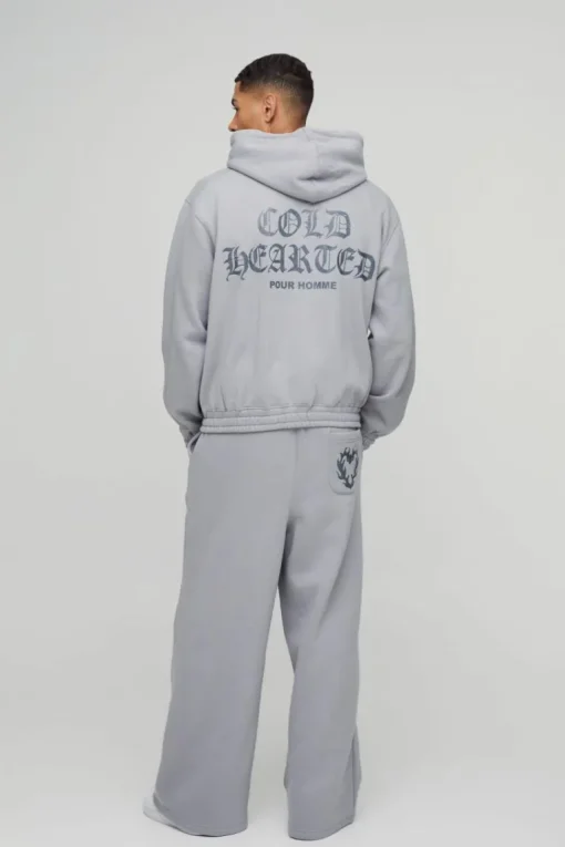 Extreme Wide Leg Heart Printed Double Waistband Jogger