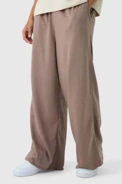 Extreme Wide Leg Raw Edge Loopback Jogger