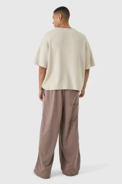 Extreme Wide Leg Raw Edge Loopback Jogger