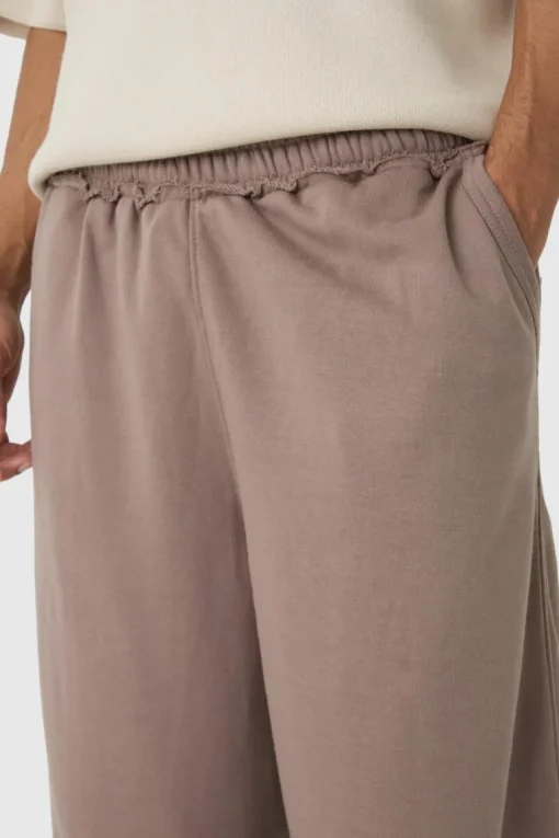 Extreme Wide Leg Raw Edge Loopback Jogger