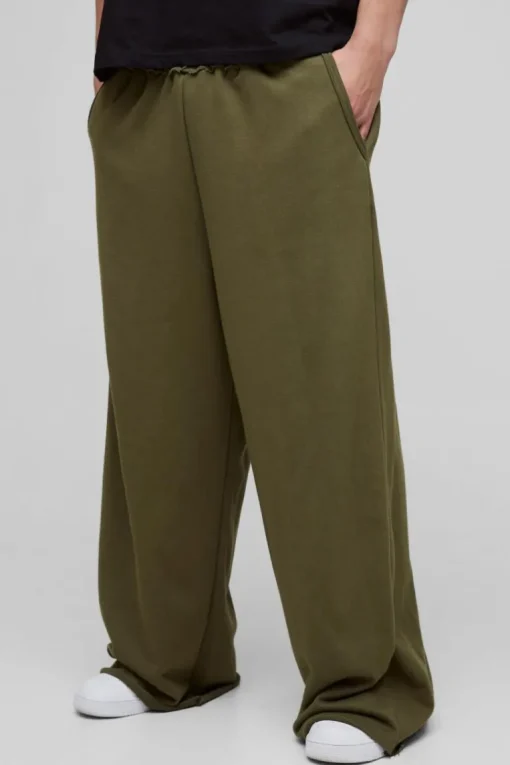 Extreme Wide Leg Raw Edge Loopback Jogger