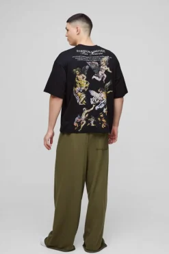 Extreme Wide Leg Raw Edge Loopback Jogger