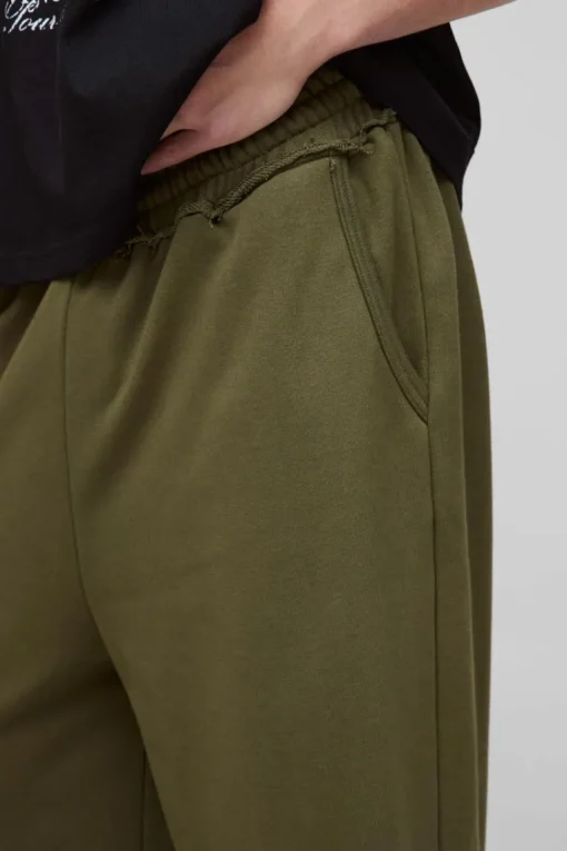 Extreme Wide Leg Raw Edge Loopback Jogger