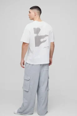 Extreme Wide Leg Raw Edge Loopback Cargo Jogger