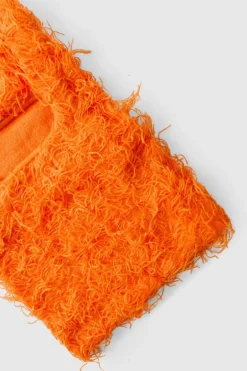 Eyelash Knit Face Covering in Orange