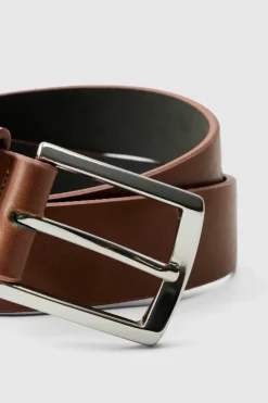 Faux Leather Belt In Brown