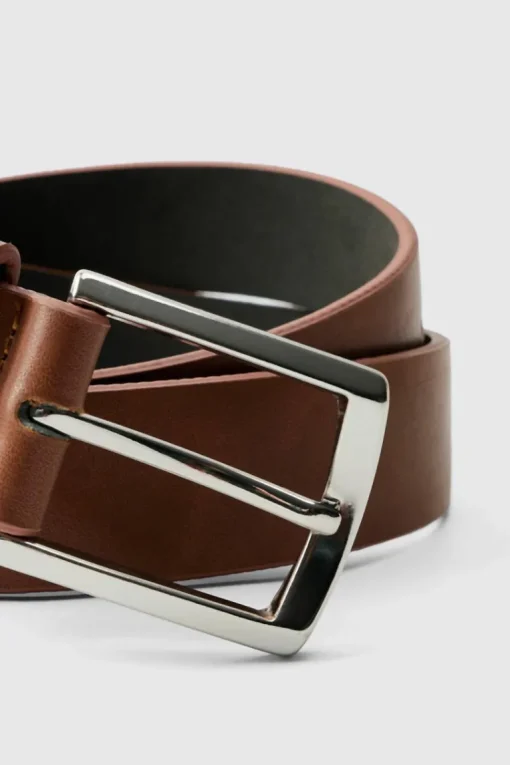 Faux Leather Belt In Brown