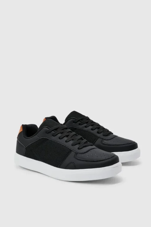 Faux Leather Panel Detail Trainer