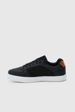 Faux Leather Panel Detail Trainer