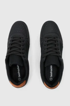 Faux Leather Panel Detail Trainer
