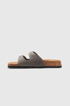 Faux Suede Buckle Sandal