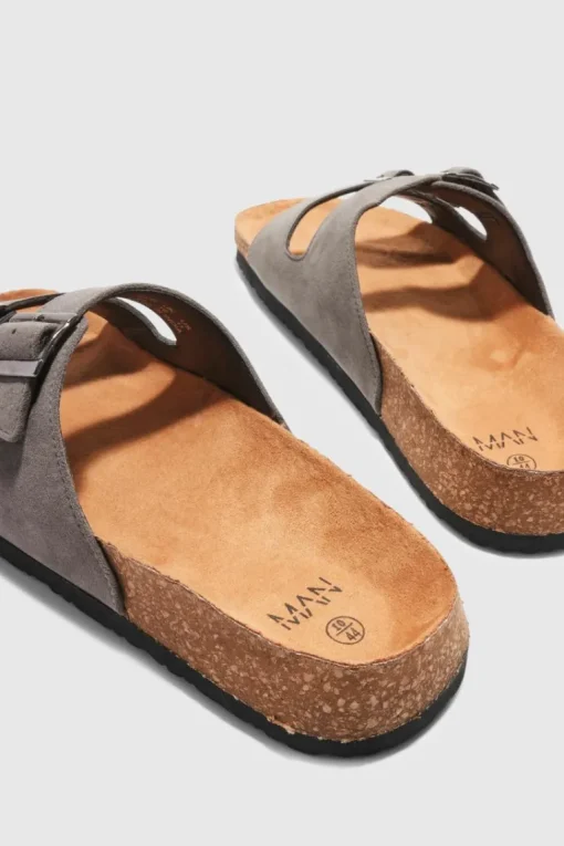 Faux Suede Buckle Sandal