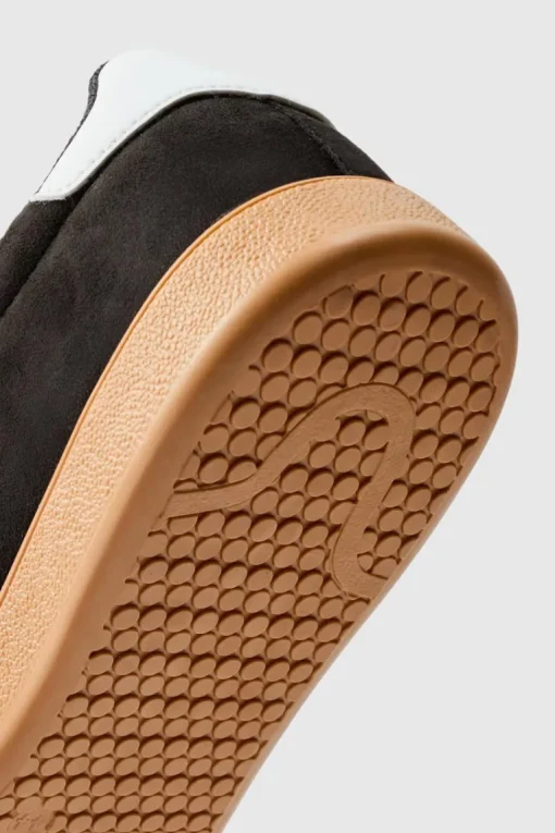 Faux Suede Trainer In Black
