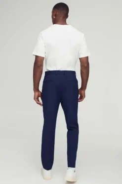 Fixed Waist Pleat Front Tapered Tailored Trousers