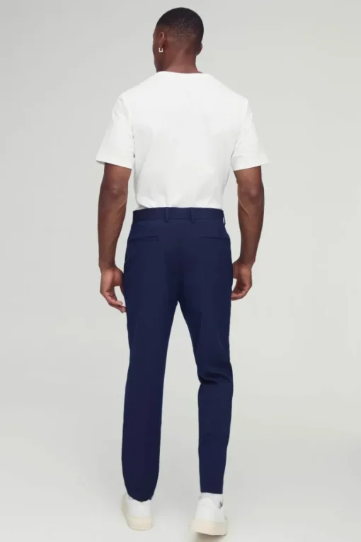 Fixed Waist Pleat Front Tapered Tailored Trousers