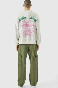 Fixed Waist Relaxed Cargo Trousers With Woven Tab