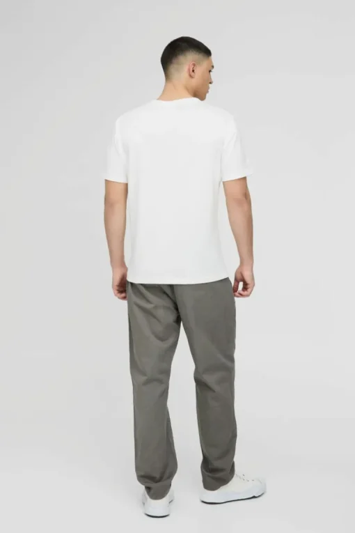 Fixed Waist Relaxed Cropped Pleated Chino Trousers