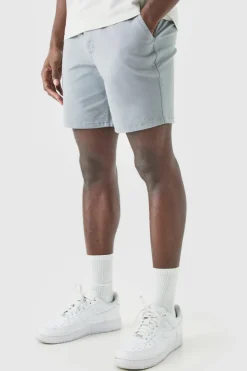 Fixed Waist Skinny Fit Chino Shorts
