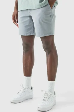 Fixed Waist Slim Fit Chino Shorts
