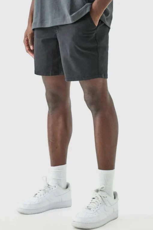 Fixed Waist Slim Fit Chino Shorts