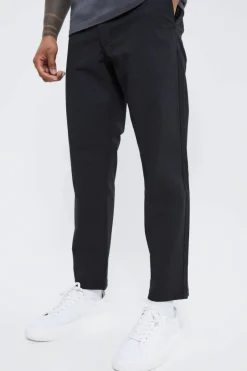 Fixed Waist Slim Fit Cropped Chino Trousers