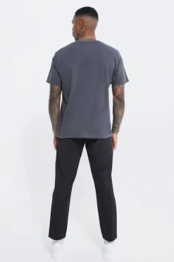 Fixed Waist Slim Fit Cropped Chino Trousers