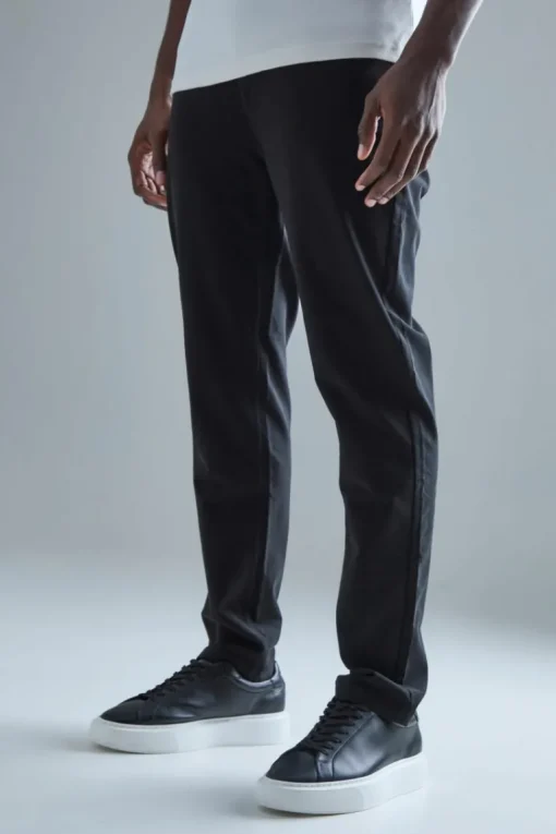Fixed Waist Slim Fit Technical Stretch Trouser