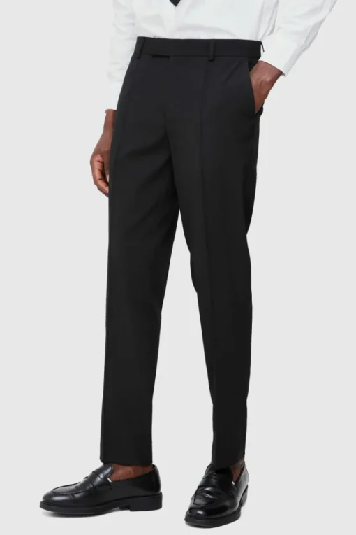 Fixed Waist Slim Pintuck Tailored Trousers