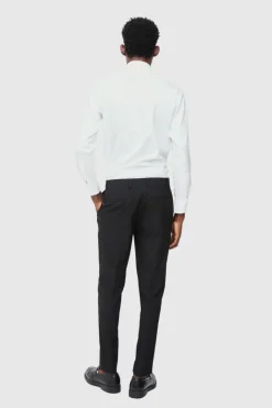 Fixed Waist Slim Pintuck Tailored Trousers