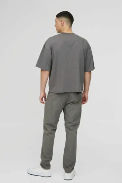 Fixed Waist Straight Chino Trousers
