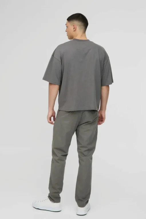 Fixed Waist Straight Chino Trousers