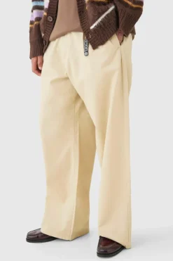 Fixed Waist Super Wide Leg Chino With Charm