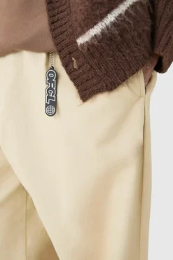 Fixed Waist Super Wide Leg Chino With Charm