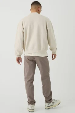 Fixed Waist Tapered Turn Up Hem Chino Trousers