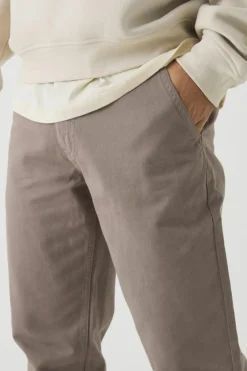 Fixed Waist Tapered Turn Up Hem Chino Trousers