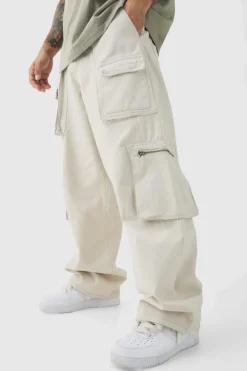 Fixed Waist Washed Baggy Cargo Trouser