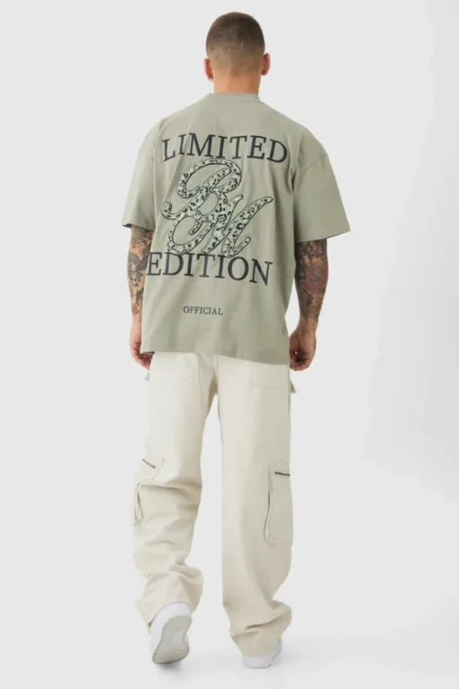 Fixed Waist Washed Baggy Cargo Trouser