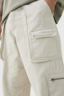 Fixed Waist Washed Baggy Cargo Trouser