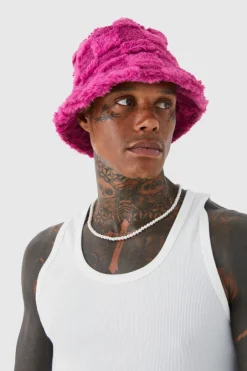Fluffy Checkerboard Bucket Hat