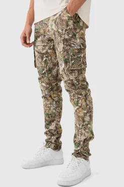 Forest Camo Slim Stacked Multi Cargo Trouser