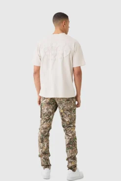 Forest Camo Slim Stacked Multi Cargo Trouser